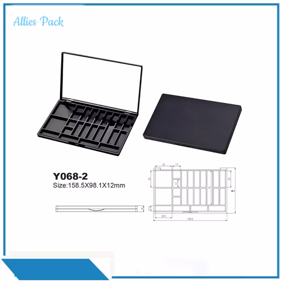 Y068-2 Custom Empty Plastic Eyeshadow Palette Box Shadows
