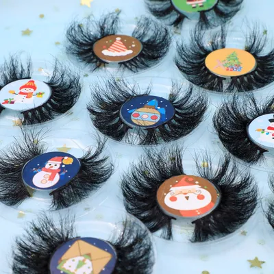 2021 Private Label Fluffy 25mm Mink Eyelash Custom Vendor with Box