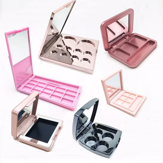 Rose Gold Case 6-Color Eyeshadow Box with Makeup Mirror Eye Box Cosmetic Packaging